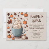 pompoen kruiden koffie Thanksgiving diner Kaart (Voorkant)