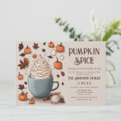 pompoen kruiden koffie Thanksgiving diner Kaart (Staand voorkant)