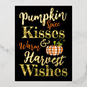 Pompoen Kruiden Kusjes Folie Feestdagen Briefkaart (Voorkant)