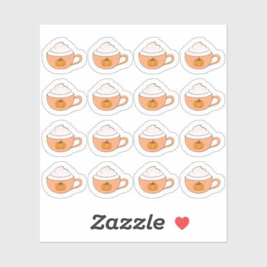 Pompoen Kruiden Latte Bekers Thanksgiving Gezellig Sticker (Vel)
