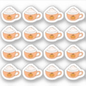 Pompoen Kruiden Latte Bekers Thanksgiving Gezellig Sticker (Voorkant)