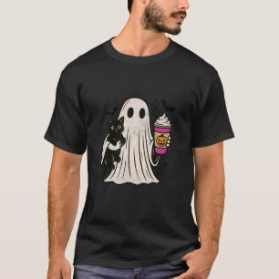 Pompoen Kruiden Latte Geest met Zwarte Kat Hallow T-shirt