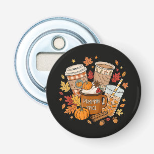 Pompoen Kruiden Latte Herfst Seizoen Button Flesopener
