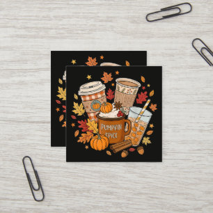 Pompoen Kruiden Latte Herfst Seizoen Vierkante Visitekaartje