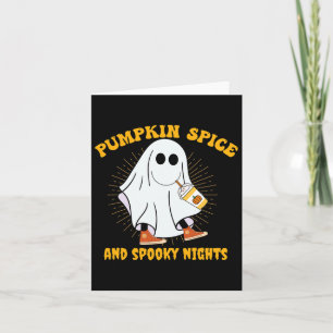 Pompoen Kruiden Latte Herfst Sfeer Halloween Griez Kaart