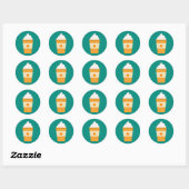 Pompoen kruiden latte koffie Poster Ronde Sticker (Vel)