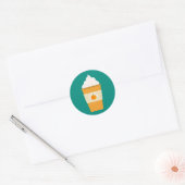Pompoen kruiden latte koffie Poster Ronde Sticker (Envelop)