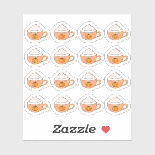 Pompoen Kruiden Latte Kopjes Thanksgiving Gezellig Sticker (Vel)