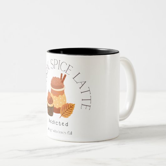 pompoen kruiden latte meisje herfst lover tweekleurige koffiemok (Voorkant rechts)