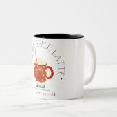 pompoen kruiden latte verslaafd meisje tweekleurige koffiemok (Voorkant rechts)