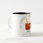 pompoen kruiden latte verslaafd meisje tweekleurige koffiemok (Voorkant links)