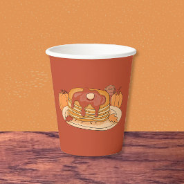 Pompoen Kruiden Pannenkoeken Herfst Feest Papieren Bekers