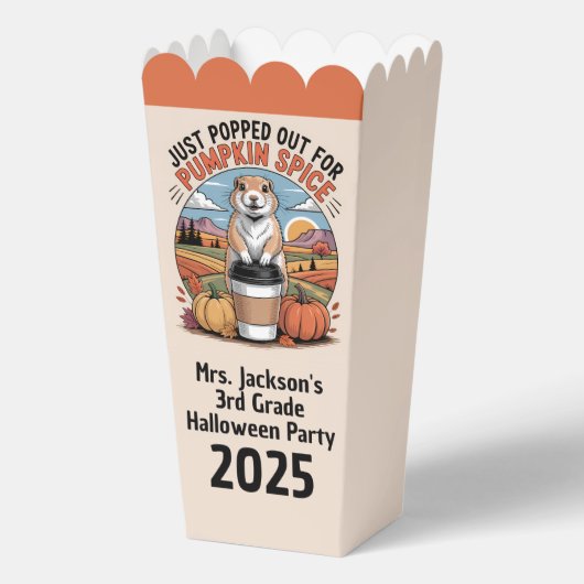 Pompoen Kruiden Prairiehond Halloweenfeest Op Maat Bedankdoosjes (Voorkant)