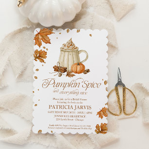 Pompoen Kruiden QR Code Herfst Bruidsfeest Kaart
