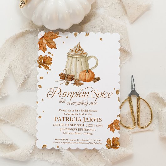 Pompoen Kruiden QR Code Herfst Bruidsfeest Kaart