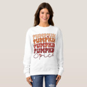 Pompoen Kruiden Retro Herfst Najaar Trui (Voorkant volledig)