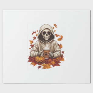 Pompoen Kruiden Skelet Cadeaupapier