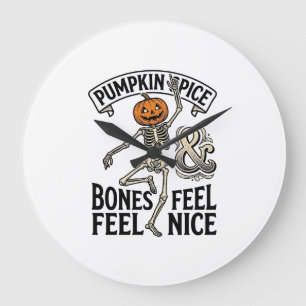Pompoen Kruiden Skelet Vintage Halloween Dans Shi Grote Klok