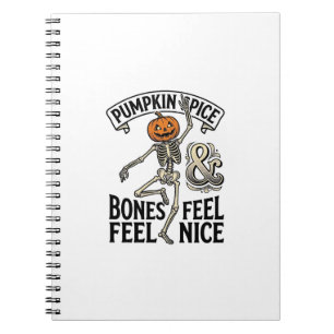 Pompoen Kruiden Skelet Vintage Halloween Dans Shi Notitieboek