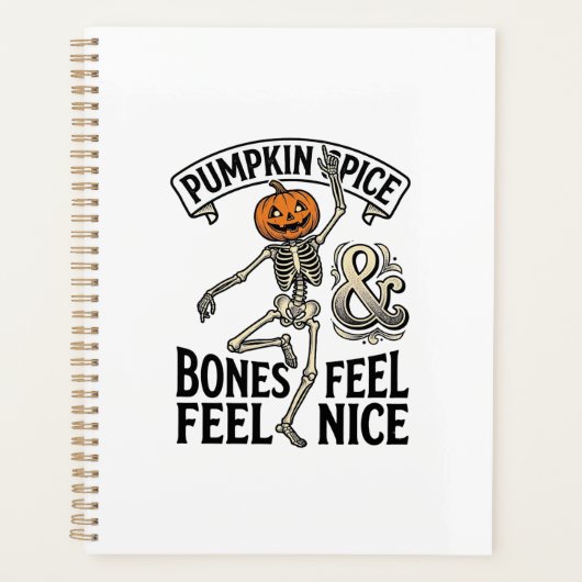 Pompoen Kruiden Skelet Vintage Halloween Dans Shi Planner (Voorkant)