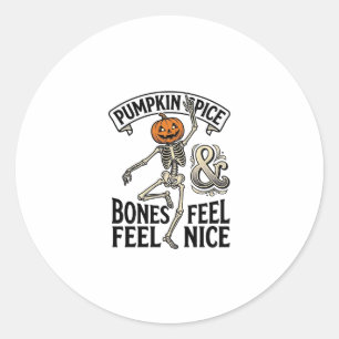 Pompoen Kruiden Skelet Vintage Halloween Dans Shi Ronde Sticker