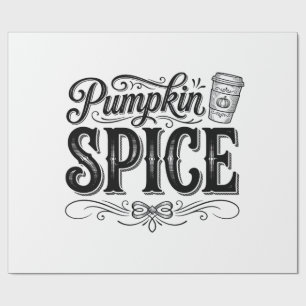 Pompoen Kruiden Vintage Koffie Herfst Shirt Ontwer Cadeaupapier