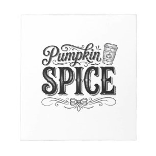 Pompoen Kruiden Vintage Koffie Herfst Shirt Ontwer Notitieblok