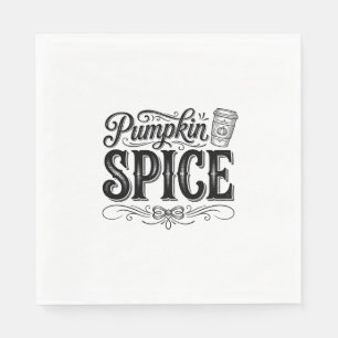 Pompoen Kruiden Vintage Koffie Herfst Shirt Ontwer Servet