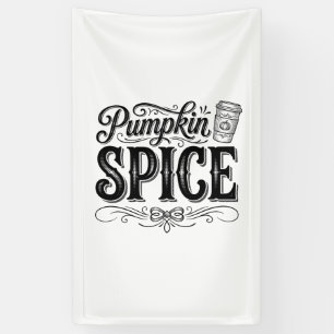 Pompoen Kruiden Vintage Koffie Herfst Shirt Ontwer Spandoek