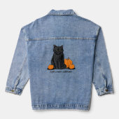 Pompoen Kruiden Zwarte Kat Denim Jas Jacket (Achterkant)