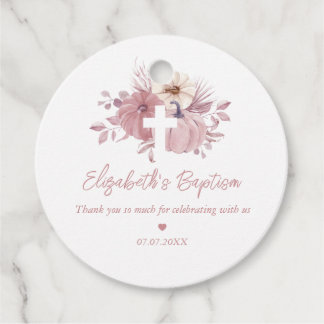 Pompoen Kruis Herfst Meisje Doop Favor Tags Bedankjes Labels