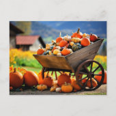 Pompoen kruiwagen, herfst, briefkaart (Voorkant)