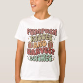 Pompoen Kus en Oogst Wensen Herfst Thanksgiving T-shirt (Voorkant)