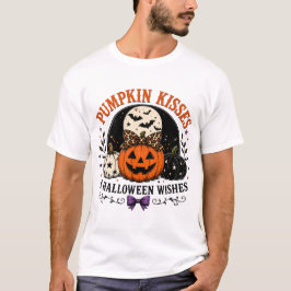 Pompoen Kusjes en Halloween Wensen T-Shirt