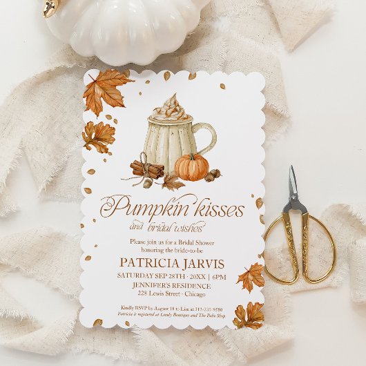 Pompoen Kusjes Herfst QR Code Bruiloft Feest Kaart