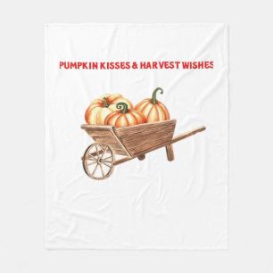 Pompoen Kusjes & Oogst Wensen Oversized T-Shirt. Fleece Deken
