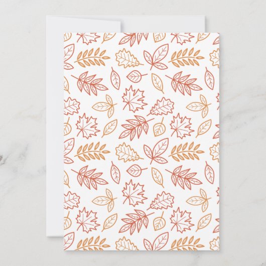 Pompoen Kusjes & Oogst Wensen Thanksgiving Feest Kaart (Achterkant)