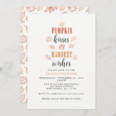 Pompoen Kusjes & Oogst Wensen Thanksgiving Feest Kaart (Voorkant / Achterkant)