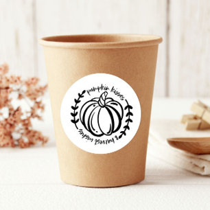 Pompoen Kusjes Oogst Wensen Thanksgiving Ronde Sticker
