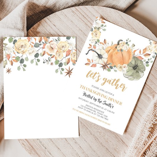 Pompoen Laten we het diner Thanksgiving te verzame Kaart