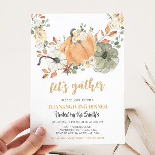 Pompoen Laten we het diner Thanksgiving te verzame Kaart