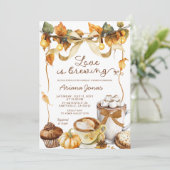Pompoen Latte Coquette Liefde bruiloftsdouche Kaart (Staand voorkant)