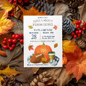 Pompoen Latte Football Navy Blue Trouwdouche Kaart