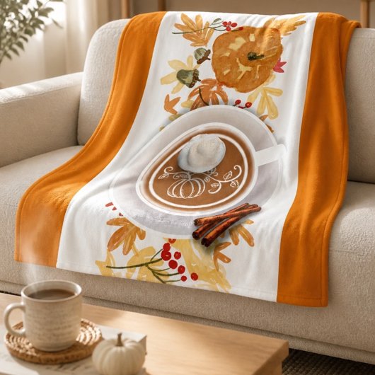 Pompoen Latte | Herfstloof fleece deken