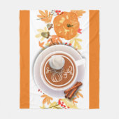 Pompoen Latte | Herfstloof fleece deken (Voorkant)