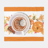 Pompoen Latte | Herfstloof fleece deken (Voorkant (Horizontaal))