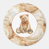 Pompoen Latte Krullen Teddybeer Magneet (Voorkant)