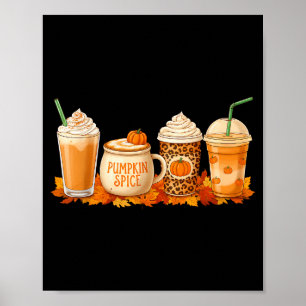 Pompoen Latte Sce Koffie Herfst Drank Halloween He Poster
