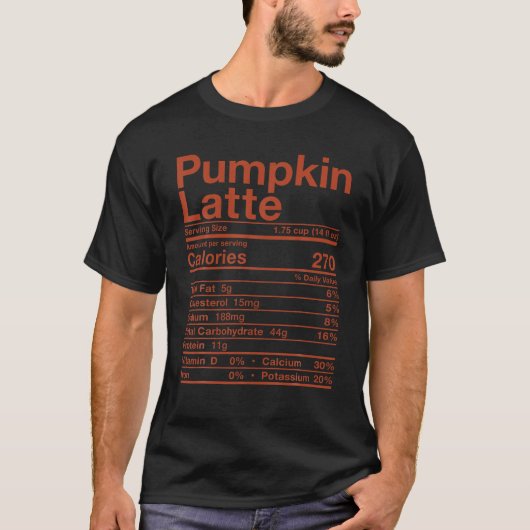 Pompoen Latte Voeding Fact Kostuum Koffie Herfst F T-shirt (Voorkant)