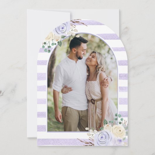 Pompoen Lavendel Rozen Arch Navy Vrijgezellenfeest Kaart (Achterkant)